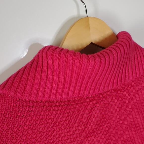 Talbots hot Pink Shawl Neck Cardigan sweater Size Medium - Picture 2 of 14